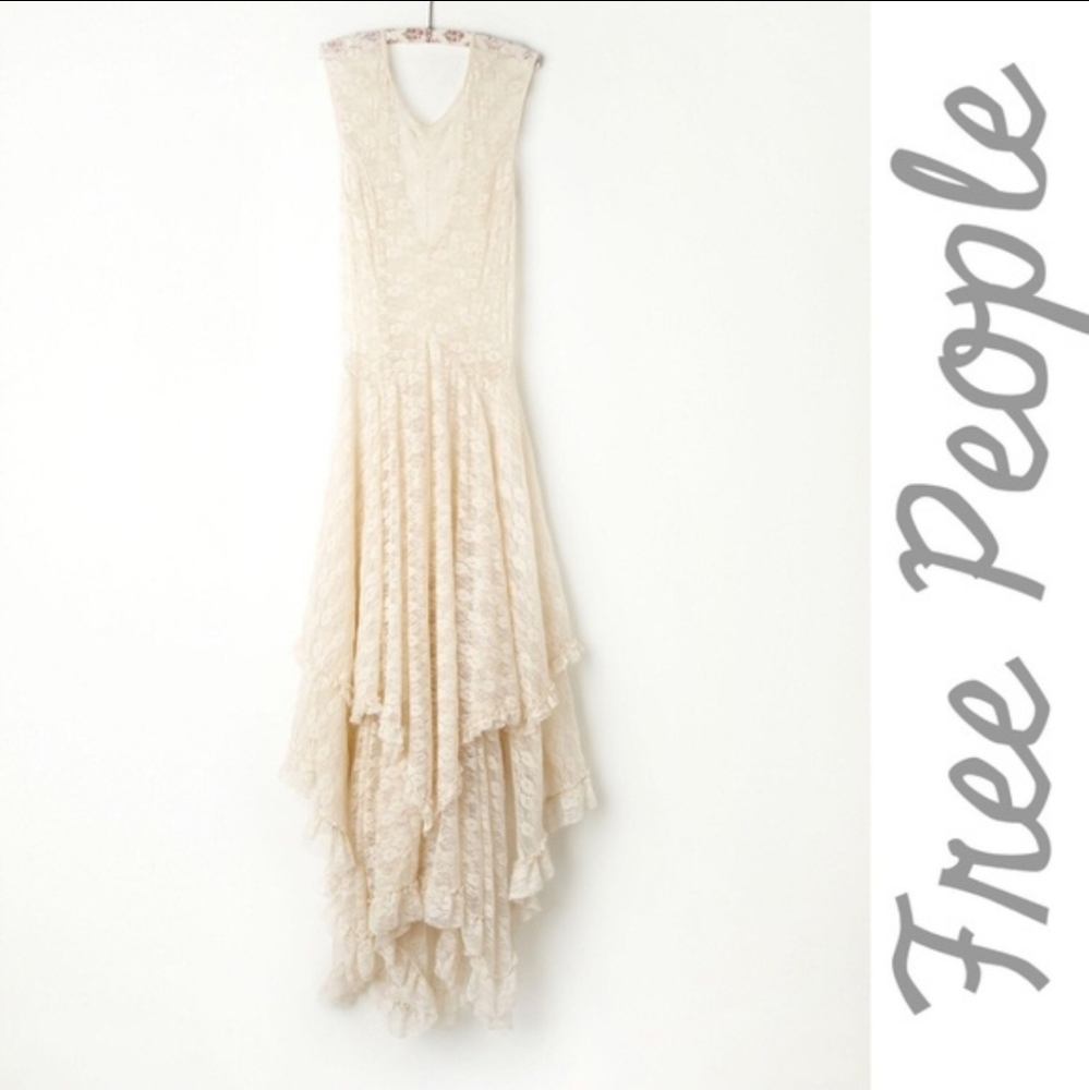 Free People French Courtship Cream Lace Slip!